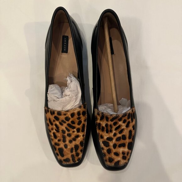 Array Freedom Black/Leopard loafer Size 9.5 Narrow - Picture 1 of 6